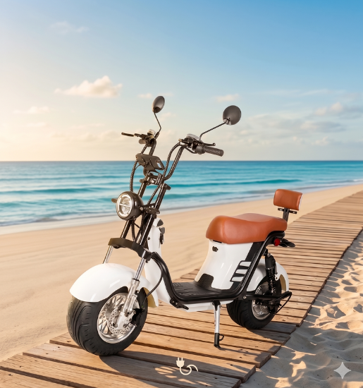 Scooter Elétrica BrisaVolt na cor branca